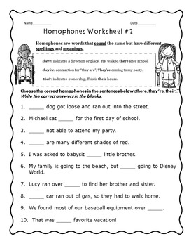 homophones worksheets by julies learning station tpt