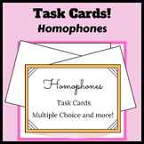 Homophone Task Cards (Morning Work, Homework, Stations, Sm