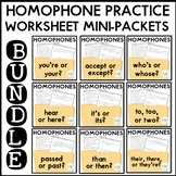 Homophone Practice Worksheet Bundle