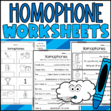 Homophone Worksheets: No Prep First Grade