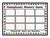 Homophones Memory Game