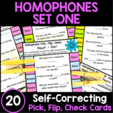 Homophones Activity: Pick, Flip Check Cards Set 1