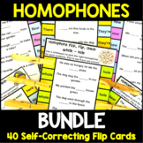 Homophones Activities: Pick, Flip Check Cards Bundle