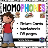 Homophones Worksheets, Picture Cards and Activities BUNDLE