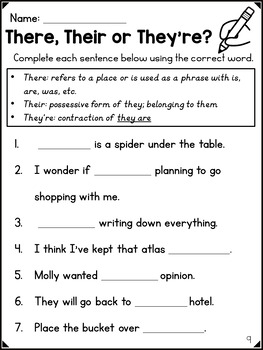 grade for 1 free homophones on worksheets Little and Their, by Homophones Worksheets There, They're