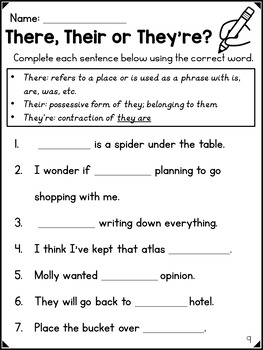 free on 1 worksheets homophones grade for Little There, by They're Worksheets Homophones and Their,