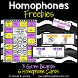 Homophones Games Board and Cards Freebie