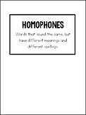 Homophones Booklet