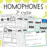Homophones - 2e cycle -  Avec documents modifiables