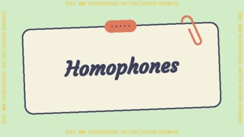 Preview of Homophones