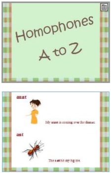 Preview of Homophones A to Z