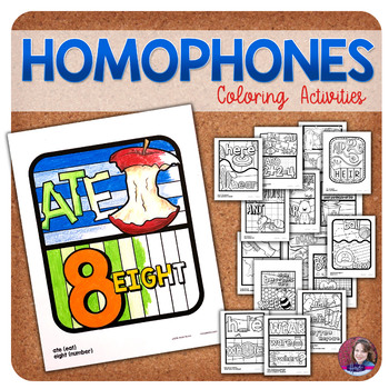 Preview of Homophones Activities (Homophone Coloring)