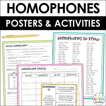 Preview of Homophones Activities | Interactive Notebook, Sort, Worksheets
