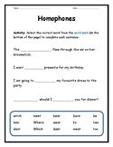 Homophones Activity Booklet