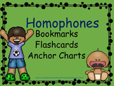 Homophones Anchor Charts/Bookmarks/Flashcards