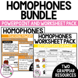 Homophones Bundle - Worksheet Pack and Guided Teaching PowerPoint