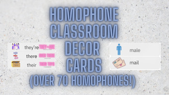 Preview of Homophones - Classroom Decor Cards