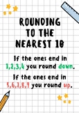 Round to the Nearest 10 Maths Poster