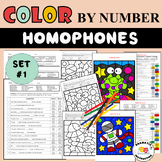 Homophones Color By Number Worksheets Set #1, Differentiated