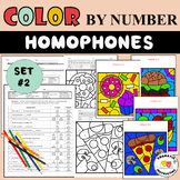 Homophones Color By Number Worksheets Set #2 Differentiate