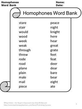 homophones crossword puzzle esl vocabulary practice by promoting success