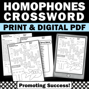 Preview of Homophones Worksheet Activity 3rd 4th Grade Spelling and Vocabulary ESL Homework