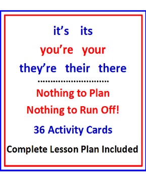 Preview of Homophones FREE Activity Cards & Lesson Plan PREVIEW