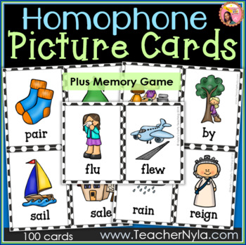 Homophones Laminated Flash Cards School Grammar English Game SEN KS1 Pack of 6 
