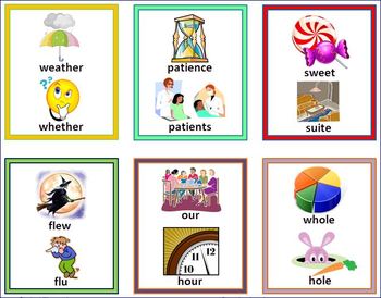 Homophones - Flash Cards by Nyla's Crafty Teaching | TpT