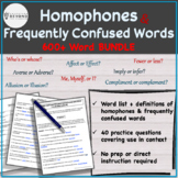 Homophones Vocabulary Worksheets BUNDLE | Over 600 Frequen