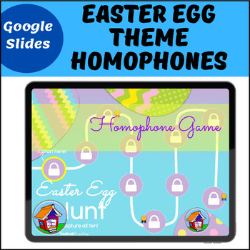 Preview of Easter Egg Theme Homophones Game for Google Slides™ and PowerPoint™