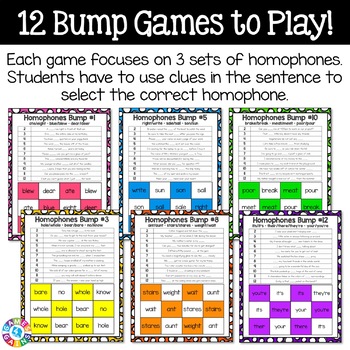 homophones games activity worksheets 2nd 3rd 4th grade grammar practice