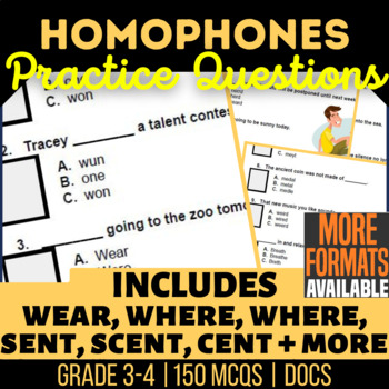 Preview of Homophones Google Docs Worksheets | Vocabulary Digital Resources | 3rd-4th Grade