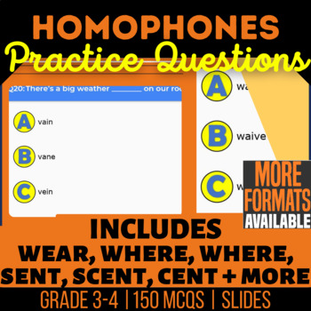 Preview of Homophones Google Slides | 3rd and 4th Grade Vocabulary | Digital Resources