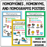 Homophones, Homographs, and Homonyms Anchor Chart Posters