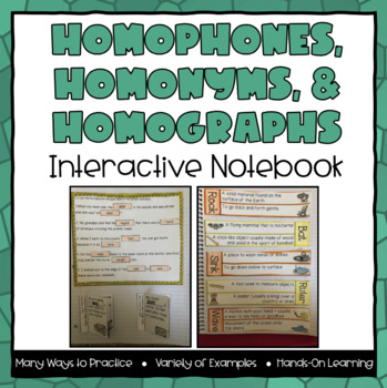 Preview of Homophones, Homographs, and Homonyms Interactive Notebook