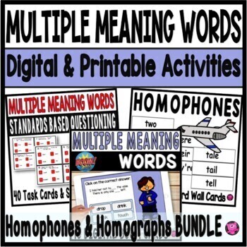Preview of Homophones Homographs and Multiple Meaning Words Games and Activities