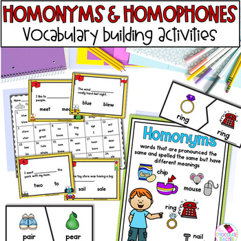 homonym and homophone activities and worksheets for vocabulary development