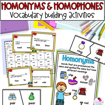 Preview of Homophones and Homonyms Grammar Worksheets and Vocabulary Activities