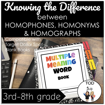 Homophones, Homonyms, Homographs - Upper Elementary/Middle Grades Practice  Book