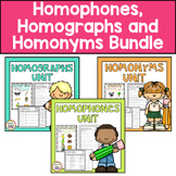 Homophones, Homonyms, and Homographs Bundle - Worksheets a