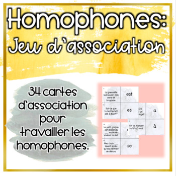 Homophones - Jeu d'association by Fab French | TPT