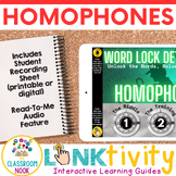 Homophones LINKtivity® | Word Work Center | Morning Work |