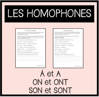 homophones les homophones french by mademoiselle fearless tpt