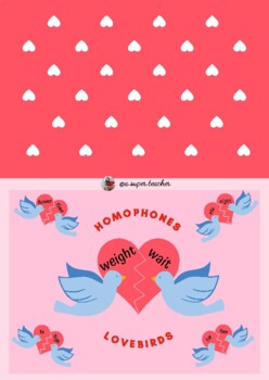 Preview of Homophones Lovebirds - Valentine's Day activity