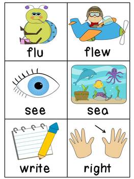 homophones word matching literacy center by miss giraffe tpt