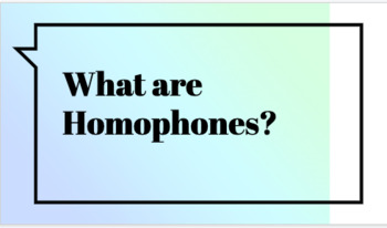 Preview of Homophones Mini-Lesson