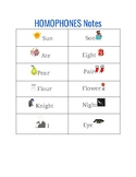 Homophones Notes