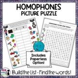 Homophones Picture Word Search Puzzle with Digital Option