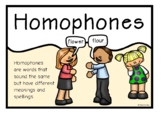 Homophones Poster Set | Literacy Centers